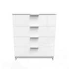 Ready Assembled Plymouth 4 Drawer Chest In White