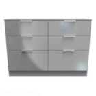 Ready Assembled Plymouth 6 Drawer Wide Chest In Uniform Grey & Dusk Grey
