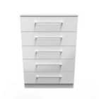 Ready Assembled Worcester 5 Drawer Chest In White