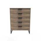 Ready Assembled Hong Kong G 5 Drawer Chest In Vintage Oak