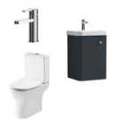 Nuie Core Wall Hung 400Mm Unit Tap & Wc Satin Anthracite