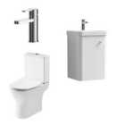 Nuie Core Wall Hung 400Mm Unit Tap & Wc Satin White