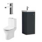 Nuie Core Floor Standing 400Mm Unit Tap & Wc Satin Anthracite