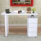 Livingandhome 4 Drawers Manicure Nail Table Beauty Salon Desk on Wheels White