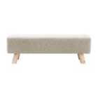 Living and Home Rectangular Tofu-shaped Footrest With Solid Wooden Legs Dark Beige