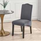 Living and Home Set Of 2 Velvet High Back Dinning Chair Black
