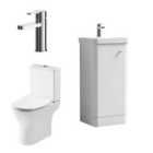Nuie Core Floor Standing 400Mm Unit Tap & Wc Satin White