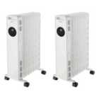 Igenix 2Kw Digital Oil Filled Radiator With Timer White (2 Pack)