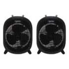 Igenix 2Kw Upright Fan Heater Black (2 Pack)