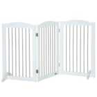 PawHut Foldable Dog Gate for Doorways, Stairs, Halls - White