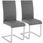 Tectake 2 Dining Chairs Rocking Chairs - Grey
