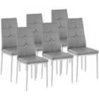 Tectake 6 Dining Chairs w/ Rhinestones - Grey