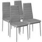 Tectake 4 Dining Chairs Synthetic Leather - Grey