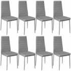 Tectake 8 Synthetic Leather Dining Chairs - Grey