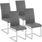Tectake 4 Dining Chairs Rocking Chairs - Grey