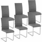 Tectake 6 Dining Rocking Chairs - Grey