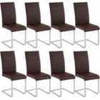 Tectake 8 Dining Rocking Chairs - Brown