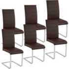 Tectake 6 Dining Rocking Chairs - Brown