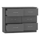 Seconique Nevada 6 Drawer Chest - 3D Effect Grey
