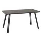 Seconique Quebec Wave Edge Dining Table - Black Wood Grain