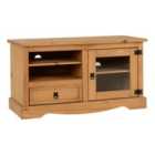 Seconique Corona Entertainment Unit - Distressed Waxed Pine/Glass