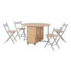 Seconique Budget Butterfly Dining Set - Beech/Silver