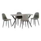Seconique Athens Rectangular Dining Set - Concrete Effect