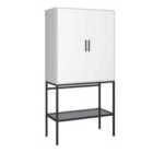 Furniture To Go Slimline 2 Doors, Pure White Steel Black