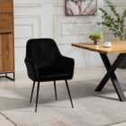 Artemis Home Carrara Velvet Dining Chairs - Set of 2 - Black
