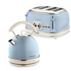 Ariete Vintage Dome Kettle And 4Sl Toaster Blue