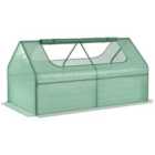 Outsunny Raised Garden Bed With Greenhouse, Steel Planter Box - Green