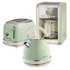 Keep Offline - Ariete ARPK14 Vintage 2-Slice Toaster, 1.7L Dome Kettle, and 12-Cup Filter Coffee Maker - Green
