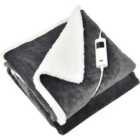 Glamhaus Electric Fleece Over Blanket Large 160x130cm - Grey