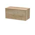 Hudson Reed Juno 800mm Wall 1 Drawer Vanity & Worktop - Oak