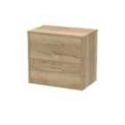 Hudson Reed Juno 600mm Wall Hung 2 Drawer Vanity & Worktop - Autumn Oak