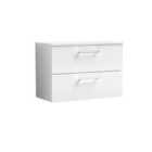 Nuie Arno 800mm Wall Hung 2 Drawer Vanity & Worktop Gloss White