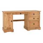 Seconique Corona Computer Desk - Distressed Waxed Pine