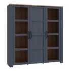 Furniture To Go Bohol Large Display Cabinet In Riviera Oak/Navy