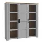 Furniture To Go Bohol Large Display Cabinet In Riviera Oak/Grey Oak
