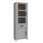 Furniture To Go Bohol Narrow Display Cabinet In Riviera Oak/Grey Oak