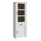 Furniture To Go Bohol Narrow Display Cabinet In Riviera Oak/White