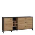 Furniture To Go High Rock (large) Sideboard In Matt Black/Riviera Oak