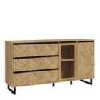 Furniture To Go Nikomedes Sideboard In Spica Oak/Matt Black/Bartex Oak