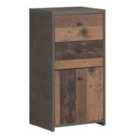 Furniture To Go Best Chest Storage Cabinet 2 Drawers 1 Door In Concrete Optic Dark Grey/Old - Wood Vintage