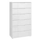 Furniture To Go Sienna Chest Of 6 Drawers In White/White High Gloss