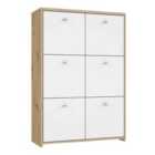 Furniture To Go Best Chest Storage Cabinet With 6 Doors In Artisan Oak/White