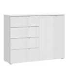 Furniture To Go Sienna 4 Chest Of Drawers 1 Door In White/White High Gloss