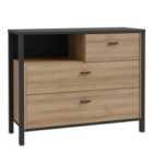 Furniture To Go High Rock Chest Of Drawers In Matt Black/Riviera Oak