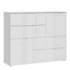 Furniture To Go Sienna Abstract Chest Of In White/White High Gloss
