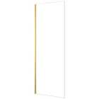 Nexa By MERLYN 8mm Brushed Brass Frameless Fixed Square Panel Bath Screen - 1500 x 800mm